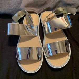 Silver sandals